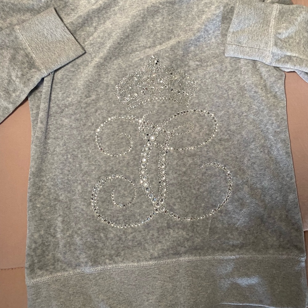 Juicy Couture Zip Gray Velour Hoodie